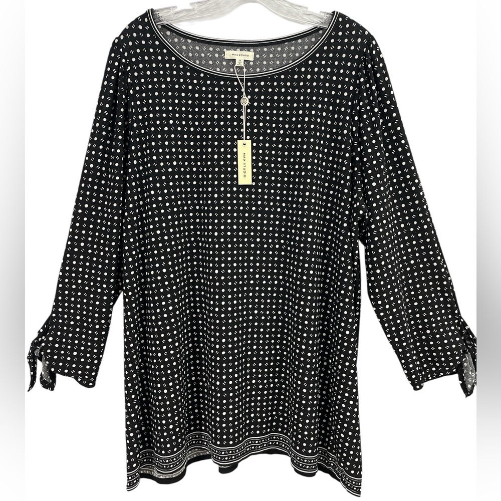 Max Studio Black and White Tunic - Size 1X | NWT!